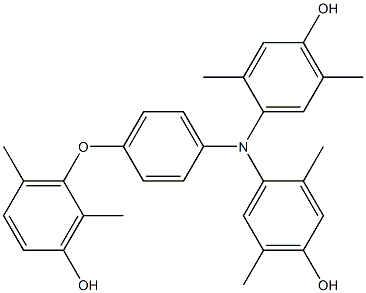 N,N-Bis(4-hydroxy-2,5-dimethylphenyl)-4-(3-hydroxy-2,6-dimethylphenoxy)benzenamine 结构式