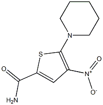 2-Piperidino-3-nitrothiophene-5-carboxamide 结构式