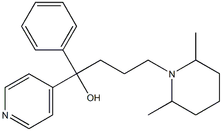 4-(2,6-Dimethyl-1-piperidinyl)-1-phenyl-1-(4-pyridinyl)-1-butanol 结构式