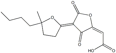 [[3,5-Dioxo-4-[(5-butyl-5-methyltetrahydrofuran)-2-ylidene]tetrahydrofuran]-2-ylidene]acetic acid 结构式