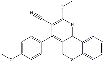 2-Methoxy-4-[4-methoxyphenyl]-5H-[1]benzothiopyrano[4,3-b]pyridine-3-carbonitrile 结构式