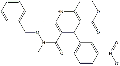 2,6-Dimethyl-4-(3-nitrophenyl)-5-[[methyl(benzyloxy)amino]carbonyl]-1,4-dihydropyridine-3-carboxylic acid methyl ester 结构式