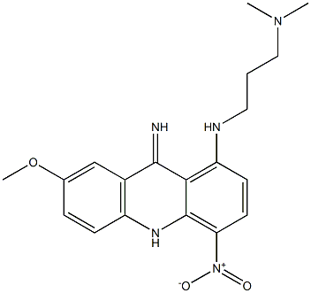 9,10-Dihydro-9-imino-7-methoxy-4-nitro-N-[3-(dimethylamino)propyl]acridin-1-amine 结构式