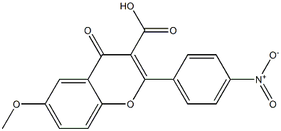 6-Methoxy-2-[4-nitrophenyl]-4-oxo-4H-1-benzopyran-3-carboxylic acid 结构式