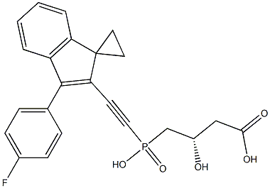 (3S)-3-Hydroxy-4-[hydroxy[[3-(4-fluorophenyl)spiro[1H-indene-1,1'-cyclopropan]-2-yl]ethynyl]phosphinyl]butyric acid 结构式