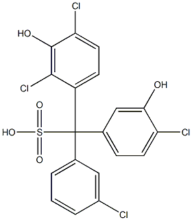 (3-Chlorophenyl)(4-chloro-3-hydroxyphenyl)(2,4-dichloro-3-hydroxyphenyl)methanesulfonic acid 结构式