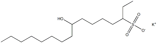8-Hydroxyhexadecane-3-sulfonic acid potassium salt 结构式