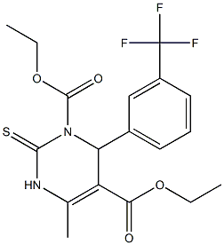 1,2,3,4-Tetrahydro-6-methyl-4-(3-trifluoromethylphenyl)-2-thioxopyrimidine-3,5-dicarboxylic acid diethyl ester 结构式