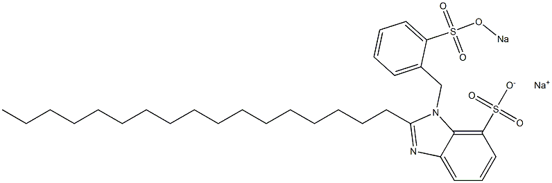 1-[2-(Sodiooxysulfonyl)benzyl]-2-heptadecyl-1H-benzimidazole-7-sulfonic acid sodium salt 结构式