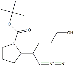 2-(1-Azido-4-hydroxybutyl)-1-pyrrolidinecarboxylic acid tert-butyl ester 结构式