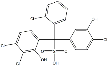 (2-Chlorophenyl)(4-chloro-3-hydroxyphenyl)(3,4-dichloro-2-hydroxyphenyl)methanesulfonic acid 结构式