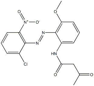 2-Acetyl-2'-(2-chloro-6-nitrophenylazo)-3'-methoxyacetanilide 结构式