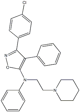 5-[N-Phenyl-N-(2-piperidinoethyl)amino]-4-phenyl-3-(4-chlorophenyl)isoxazole 结构式