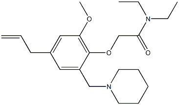 2-[[4-Allyl-6-methoxy-2-(piperidinomethyl)phenyl]oxy]-N,N-diethylacetamide 结构式