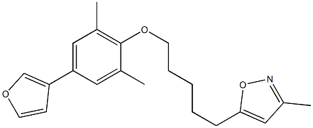 3-Methyl-5-[5-[2,6-dimethyl-4-(3-furanyl)phenoxy]pentyl]isoxazole 结构式