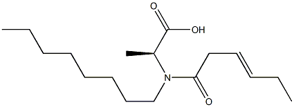 N-(3-Hexenoyl)-N-octylalanine 结构式