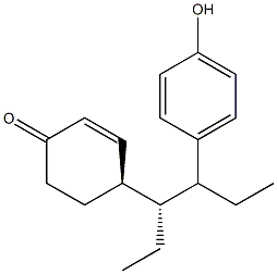 4-[(3R,4S)-4-(4-Hydroxyphenyl)hexan-3-yl]cyclohexa-2-en-1-one 结构式