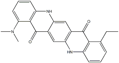 1-(Dimethylamino)-8-ethyl-5,12-dihydroquino[2,3-b]acridine-7,14-dione 结构式