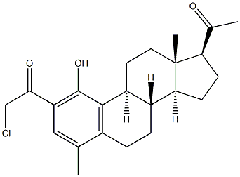 1-Hydroxy-2-(2-chloro-1-oxoethyl)-4-methyl-19-norpregna-1,3,5(10)-trien-20-one 结构式