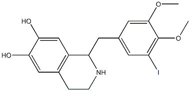 1-(3,4-Dimethoxy-5-iodobenzyl)-1,2,3,4-tetrahydroisoquinoline-6,7-diol 结构式