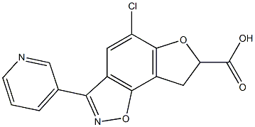 5-Chloro-7,8-dihydro-3-(3-pyridyl)furo[2,3-g][1,2]benzisoxazole-7-carboxylic acid 结构式