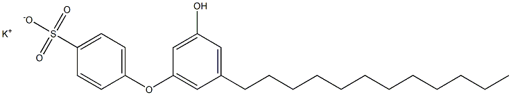 3'-Hydroxy-5'-dodecyl[oxybisbenzene]-4-sulfonic acid potassium salt 结构式