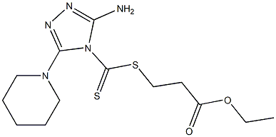 3-Amino-5-(1-piperidinyl)-4H-1,2,4-triazole-4-dithiocarboxylic acid 2-ethoxycarbonylethyl ester 结构式