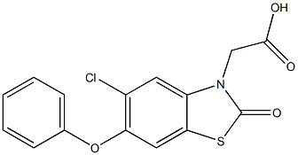 5-Chloro-6-phenoxy-2,3-dihydro-2-oxo-3-benzothiazoleacetic acid 结构式