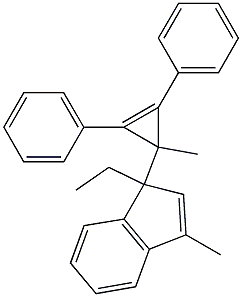 1-Ethyl-3-methyl-1-(2,3-diphenyl-1-methylcyclopropa-2-en-1-yl)-1H-indene 结构式