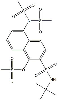 N-tert-Butyl-5-[N,N-bis(methylsulfonyl)amino]-1-methylsulfonyloxy-2-naphthalenesulfonamide 结构式