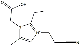 3-(2-Cyanoethyl)-2-ethyl-5-methyl-1-(carboxymethyl)-1H-imidazol-3-ium 结构式