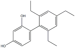 4-(2,4,6-Triethylphenyl)benzene-1,3-diol 结构式