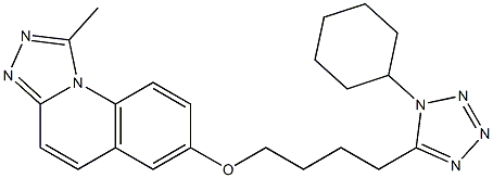 1-Methyl-7-[4-(1-cyclohexyl-1H-tetrazol-5-yl)butoxy][1,2,4]triazolo[4,3-a]quinoline 结构式