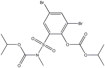 3,5-Dibromo-2-(isopropoxycarbonyloxy)-N-(isopropoxycarbonyl)-N-methylbenzenesulfonamide 结构式