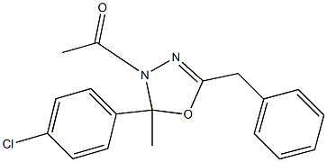 5-Benzyl-2-methyl-2-(4-chlorophenyl)-3-acetyl-2,3-dihydro-1,3,4-oxadiazole 结构式