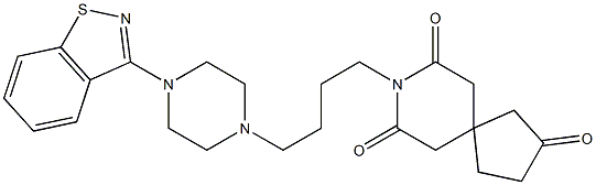 8-[4-[4-(1,2-Benzisothiazol-3-yl)-1-piperazinyl]butyl]-8-azaspiro[4.5]decane-2,7,9-trione 结构式
