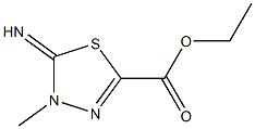 4-Methyl-4,5-dihydro-5-(imino)-1,3,4-thiadiazole-2-carboxylic acid ethyl ester 结构式