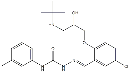 1-[5-Chloro-2-[2-hydroxy-3-(tert-butylamino)propoxy]benzylidene]-4-(3-methylphenyl)semicarbazide 结构式