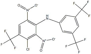 3-Chloro-4-trifluoromethyl-2,6-dinitro-N-[3,5-bis(trifluoromethyl)phenyl]benzenamine 结构式