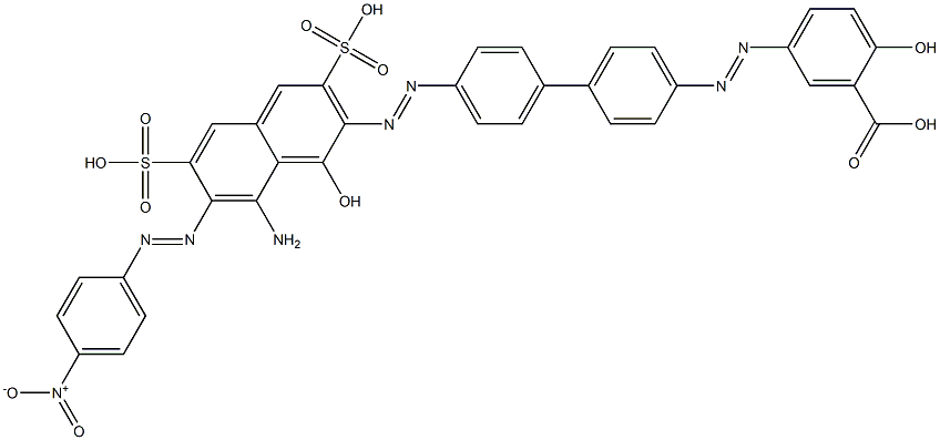 5-[[4'-[[8-Amino-1-hydroxy-7-[(4-nitrophenyl)azo]-3,6-disulfonaphthalen-2-yl]azo][1,1'-biphenyl]-4-yl]azo]-2-hydroxybenzoic acid 结构式