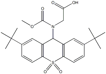 2-[(2,7-Di-tert-butyl-9H-thioxanthene 10,10-dioxide)-9-ylmethoxycarbonylamino]acetic acid 结构式