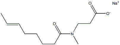 3-[N-Methyl-N-(6-octenoyl)amino]propionic acid sodium salt 结构式