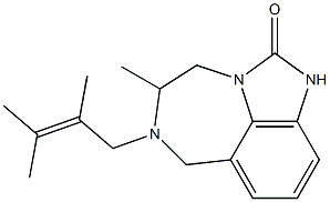 4,5,6,7-Tetrahydro-5-methyl-6-(2,3-dimethyl-2-butenyl)imidazo[4,5,1-jk][1,4]benzodiazepin-2(1H)-one 结构式