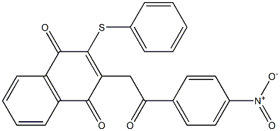 2-Phenylthio-3-[(4-nitrophenylcarbonyl)methyl]-1,4-naphthoquinone 结构式