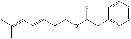 Phenylacetic acid 3,6-dimethyl-3,5-octadienyl ester 结构式