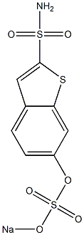 6-[(Sodiosulfo)oxy]benzo[b]thiophene-2-sulfonamide 结构式