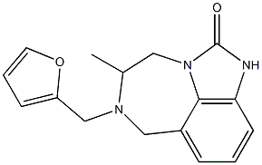 4,5,6,7-Tetrahydro-5-methyl-6-(2-furanylmethyl)imidazo[4,5,1-jk][1,4]benzodiazepin-2(1H)-one 结构式