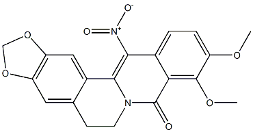 5,6-Dihydro-9,10-dimethoxy-13-nitro-8H-benzo[g]-1,3-benzodioxolo[5,6-a]quinolizin-8-one 结构式