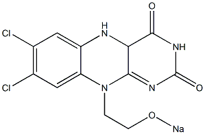 4a,5-Dihydro-7,8-dichloro-10-(2-sodiooxyethyl)benzo[g]pteridine-2,4(3H,10H)-dione 结构式