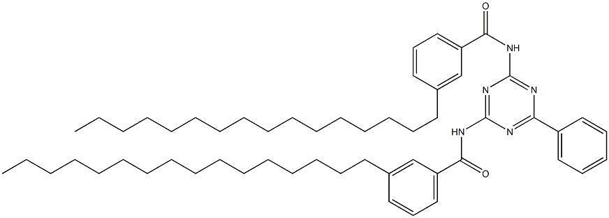 N,N'-(6-Phenyl-1,3,5-triazine-2,4-diyl)bis(3-hexadecylbenzamide) 结构式